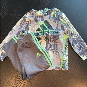 Adidas Toddler Camo Set with Green Highlights